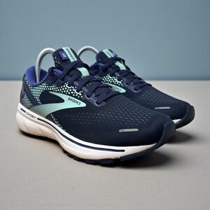 Brooks Ghost 14 Womens Size 7.5 B Running Shoes Navy Blue Seafoam 1203561B446